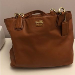 Coach leather camel colored tote bag
